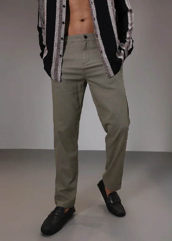 Limited Supply Light Olive Comfort Fit Linen Pant