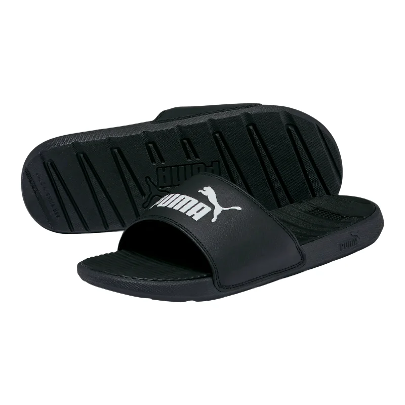 Stock Clearance PUMA Cool Cat Men's Slides- BLACK/WHITE