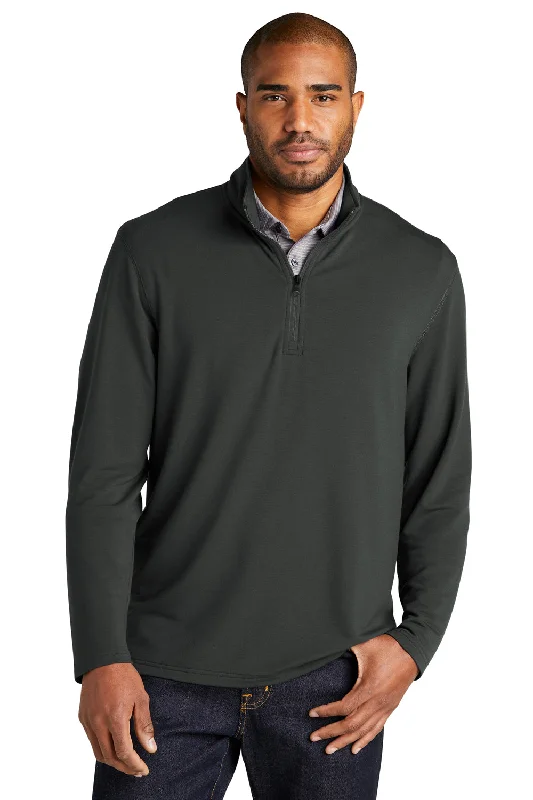 Special Price Port Authority Mens Microterry Snag Resistant 1/4 Zip Sweatshirt - Charcoal Grey