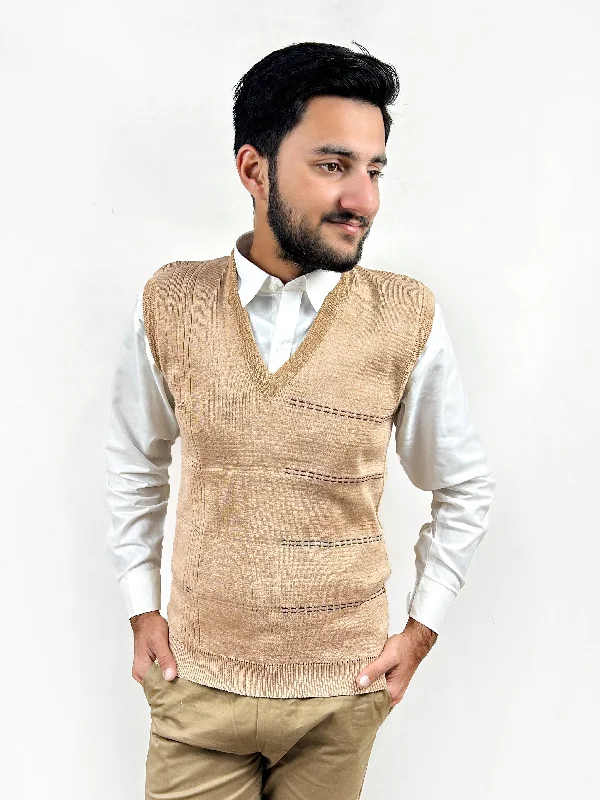 Blowout Sale Fawn Sleeveless Sweater for Men MSW52