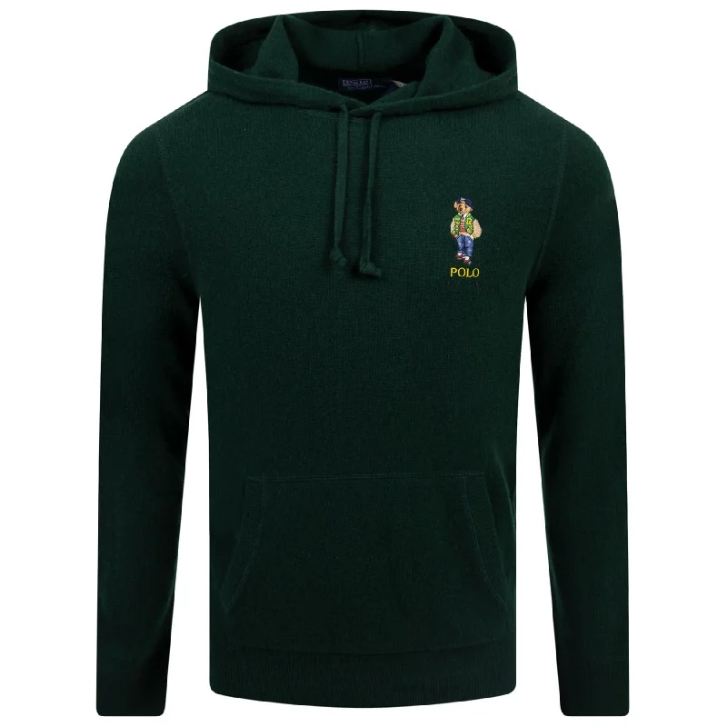 Weekend Specials to Cherish Polo Golf Bear Knitted Wool Hoodie Moss Agate - AW24