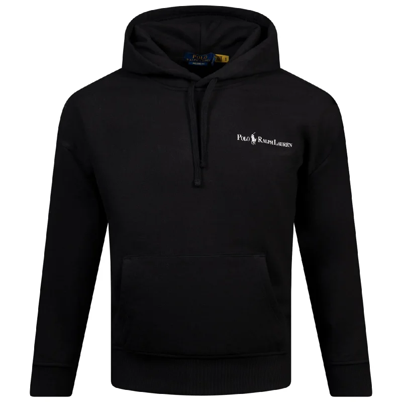 Limited Availability Polo Golf Relaxed Fit Cotton Hoodie Black - AW24