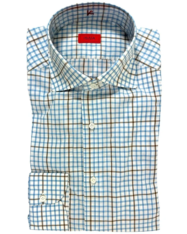 Weekend Deals to Brighten Your Day Isaia Shirt White Blue Brown Check 39 - 15 1/2 Regular Fit SALE Weekend Deals to Brighten Your Day Isaia Shirt White Blue Brown Check 39 - 15 1/2 Regular Fit SALE