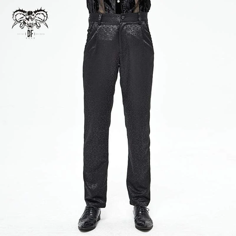 Men's Gothic Floral Jacquard Suit Pants