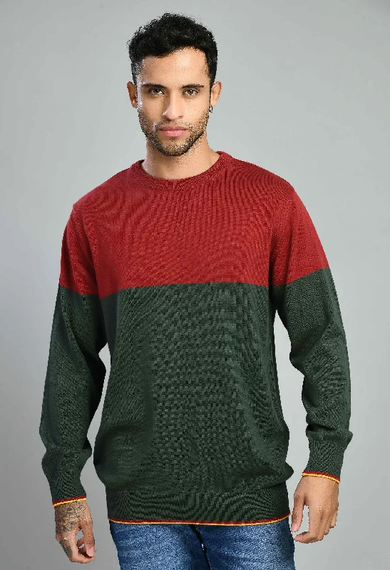 Light Olive Maroon Sweater