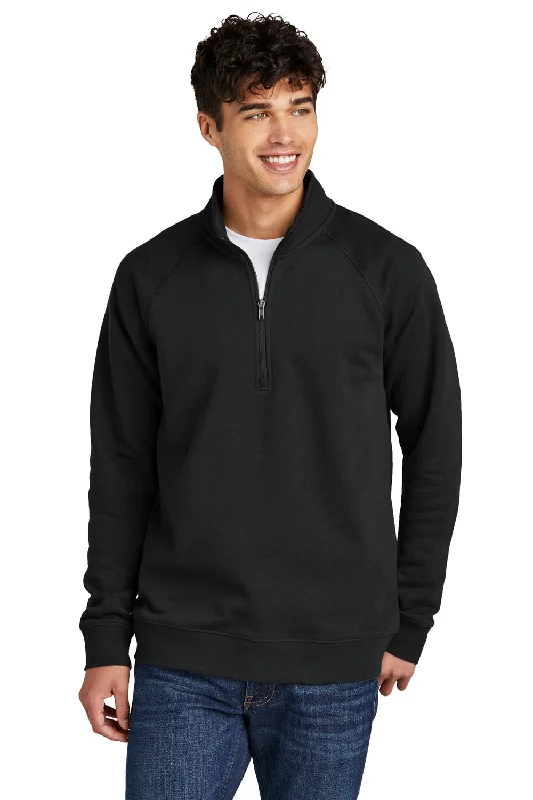 Deal Mania Sport-Tek Mens Drive Fleece 1/4 Zip Sweatshirt - Black