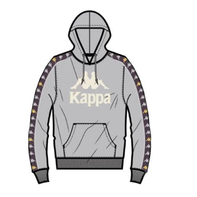 Weekend Special KAPPA 222 BANDA HURTADO 3 HOODIE - GREY-VIOLET BLOOM-YELLOW