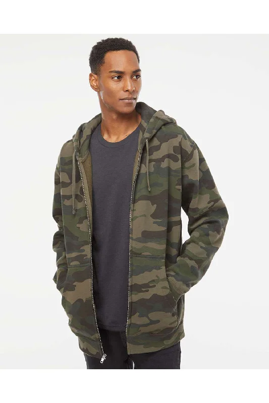 Deal Zone Independent Trading Co. Mens Full Zip Hooded Sweatshirt Hoodie w/ Pockets - Forest Green Camo Deal Zone Independent Trading Co. Mens Full Zip Hooded Sweatshirt Hoodie w/ Pockets - Forest Green Camo