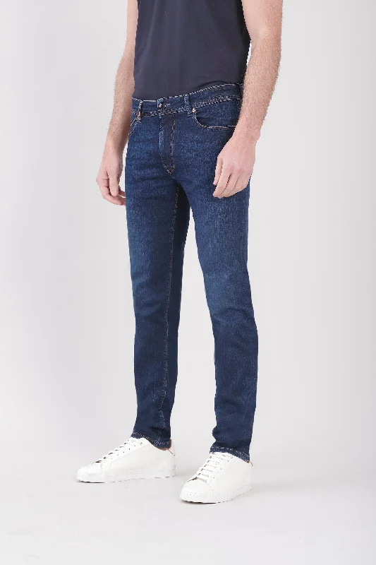 Final Offer Dark Blue Wash Rubens Stretch Cotton Slim Fit Jeans - Re-Hash