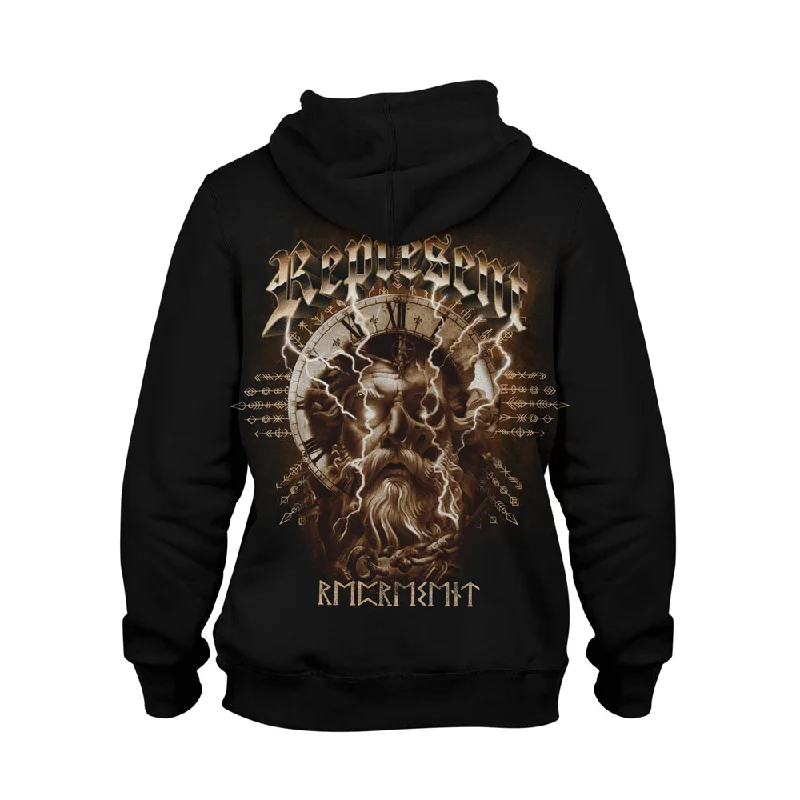 Time Waits For None Pullover Hoodie [BLACK] STONE COLLECTION