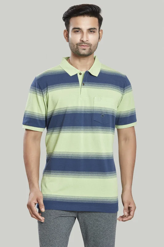 Stripe Pique Polo