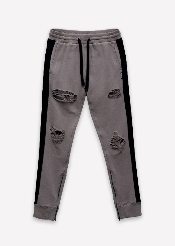 While Supplies Last Konus Men's Side Strip French Terry Joggers in Grey