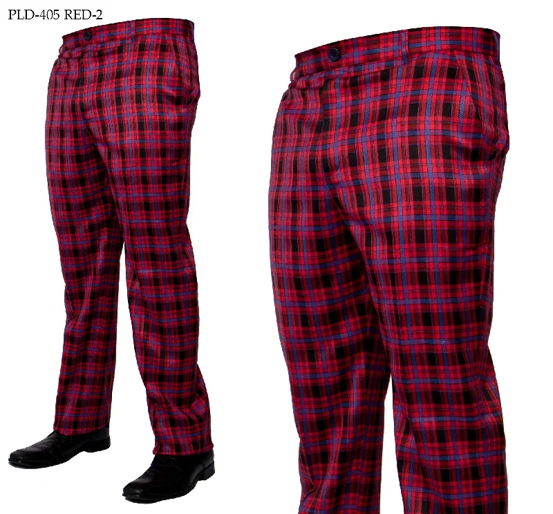 PLD-405 I PRESTIGE PLAID PANTS I RED-2