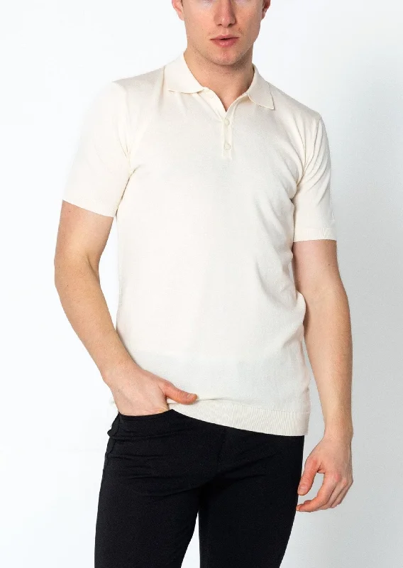 Epic Value Lightweight Tonal-button Polo Tee - Off White