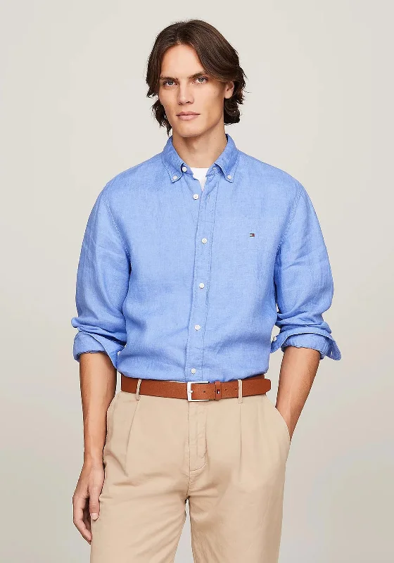 Referral Discount Tommy Hilfiger Pigment Dyed Linen Shirt, Blue Spell