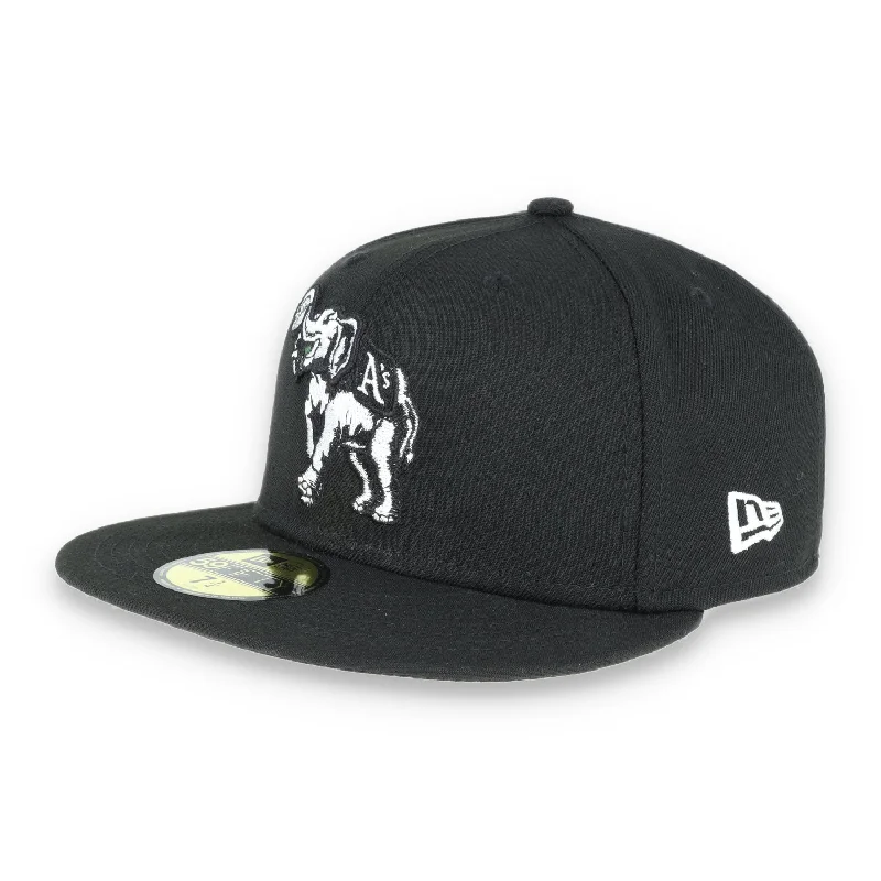Quick Sale NEW ERA OAKLAND ATHLETICS 59FIFTY BLACK AND WHITE FITTED HAT