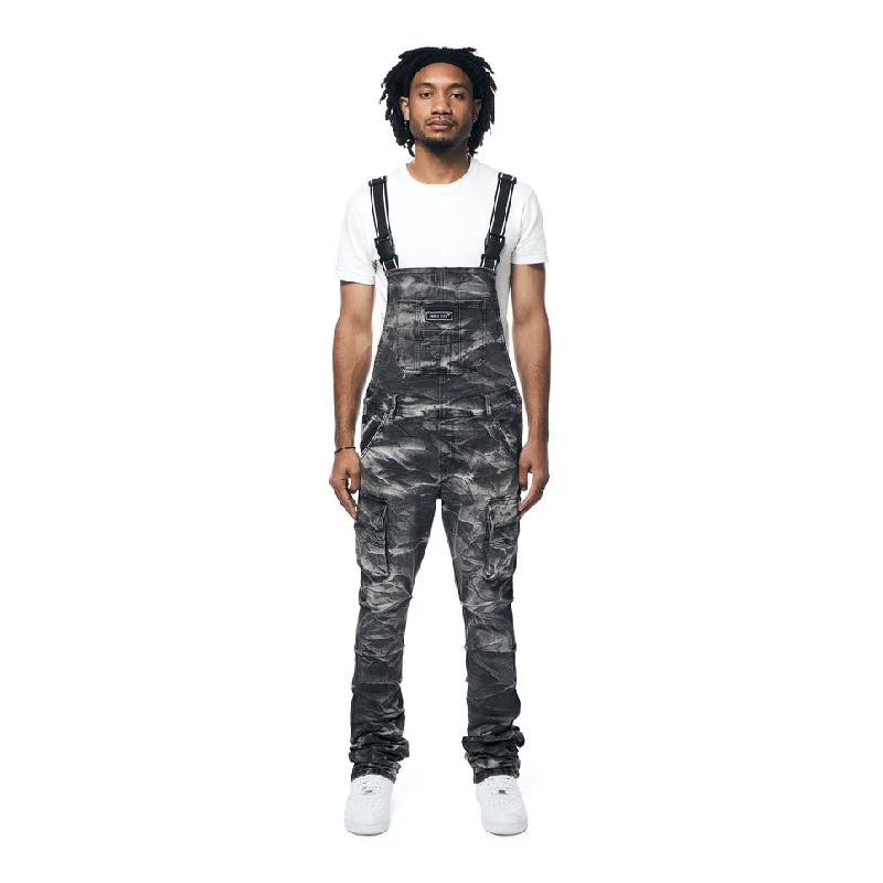 Great Bargains Stacked Utility Denim Overalls - Gail Black
