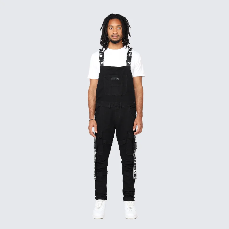 Mega Sale Multi Cargo Fashion Twill Overalls - Black