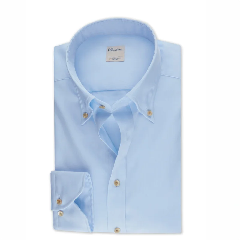 Casual Light Blue Oxford Slimline Shirt - Stenströms