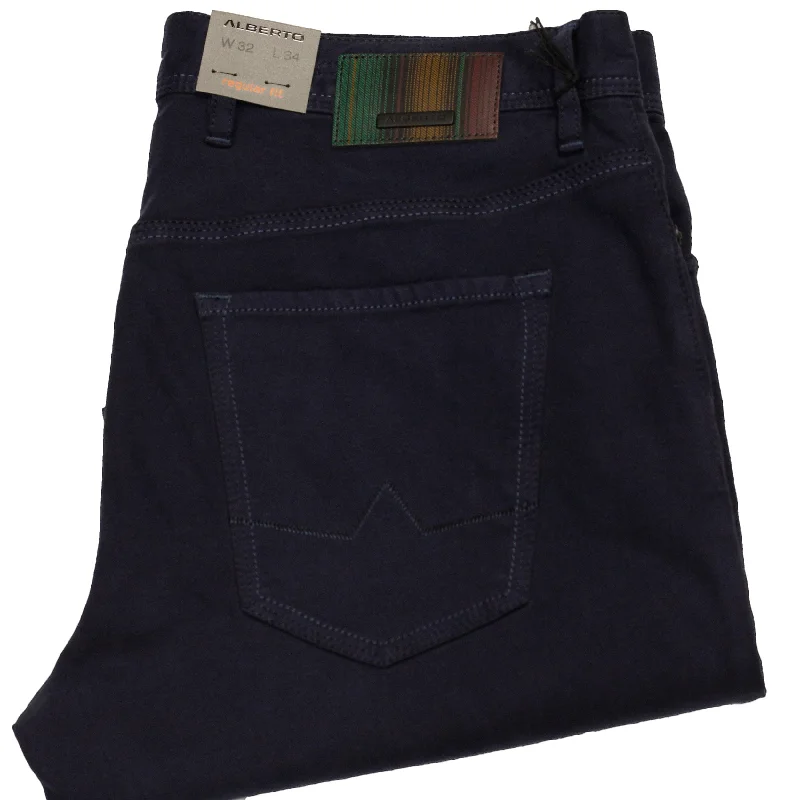 Stock Clearance PIPE Dark Navy Twill Pants - ALBERTO