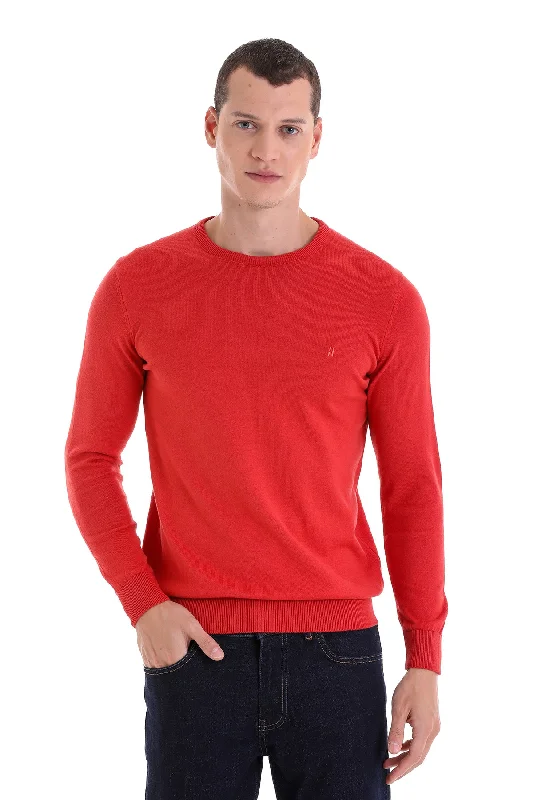 Savings Event Regular Fit Cotton Brick Crewneck Sweater