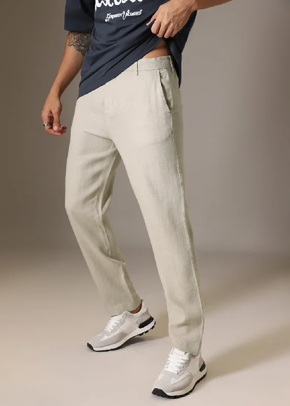 Price Smash Mocha Beige Linen Pant