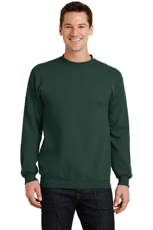 Port & Company Mens Core Pill Resistant Fleece Crewneck Sweatshirt - Dark Green