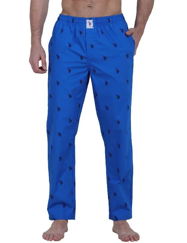 US Polo Printed Cotton Blue Pyjama Lower Night Wear For Men