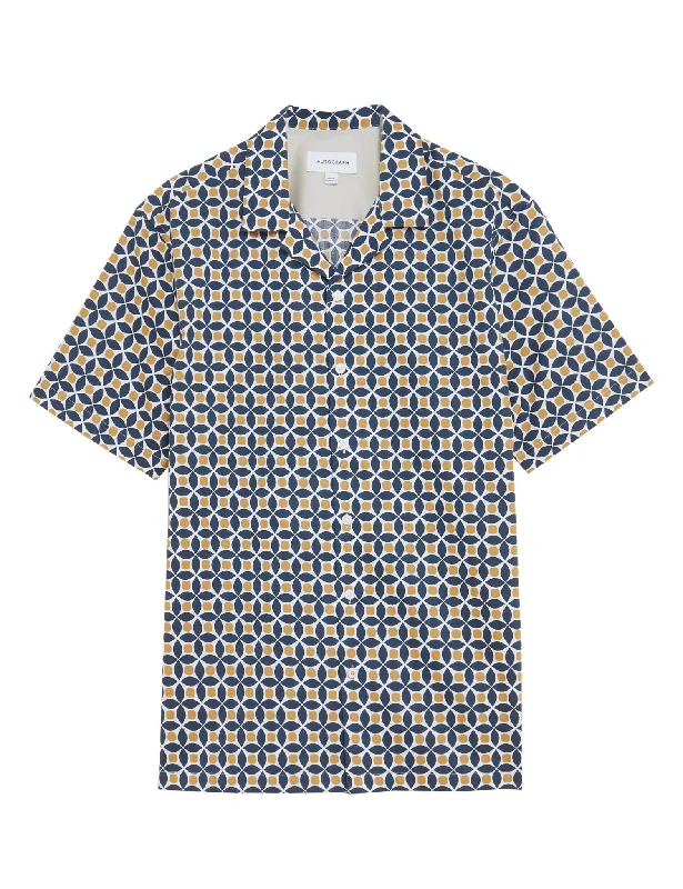 Get It Before It’s Gone Cotton Rich Geometric Print Revere Shirt