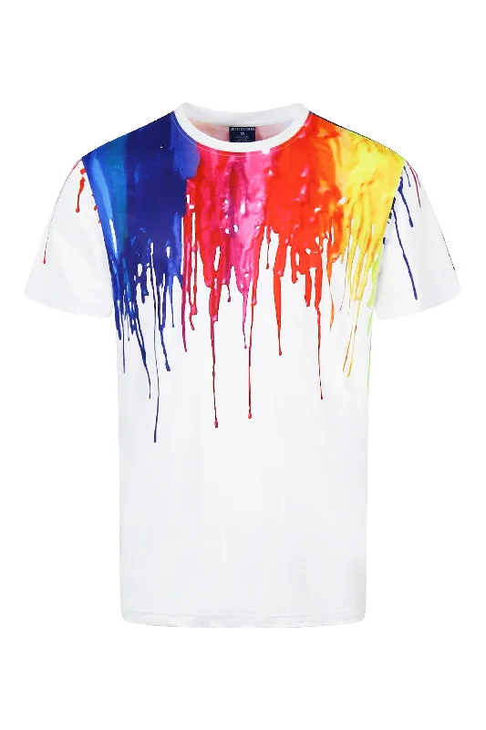 Unmissable Offer Men's Abstract Paint Drip Graphic T-Shirt