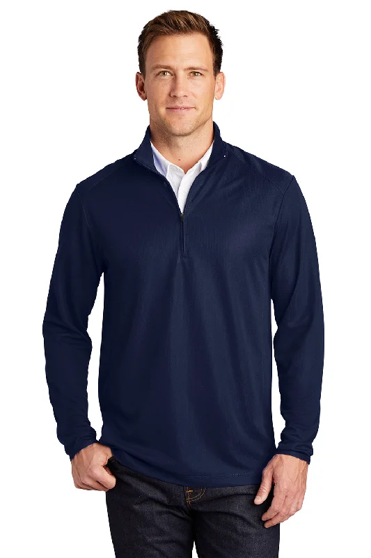 Port Authority Mens Moisture Wicking 1/4 Zip Sweatshirt - True Navy Blue