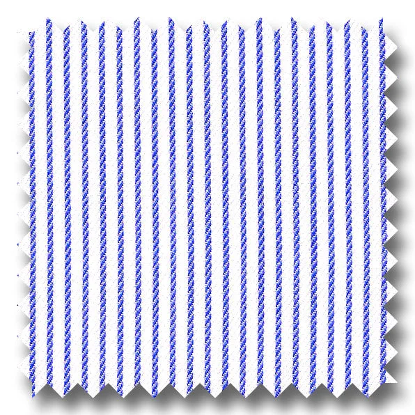 Savings Soar This Weekend Blue Stripe 2Ply Twill - Custom Dress Shirt