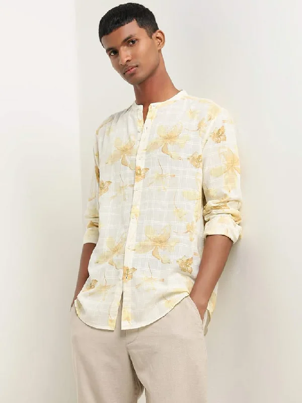 ETA Yellow Floral Printed Resort Fit Shirt