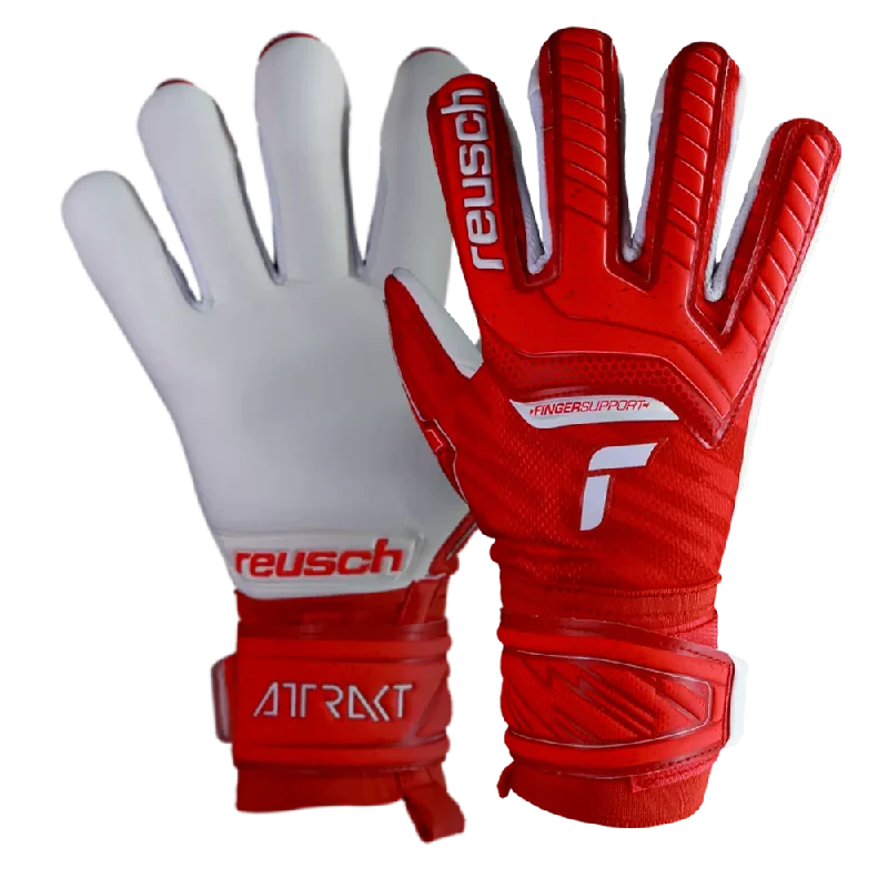 Weekend Discounts to Delight Reusch Attrakt Grip Evolution Finger Support-Red/White