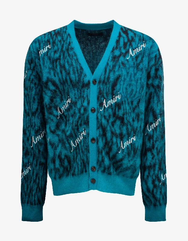 Deal Alert Amiri Blue Mohair Cardigan