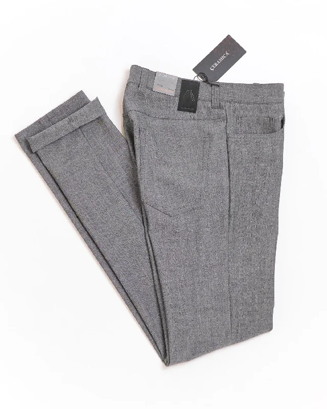 Weekend Deals That Sparkle Silver 'Pipe' Regular Slim Fit Ceramica 5 Pocket Tech Dress Pants
