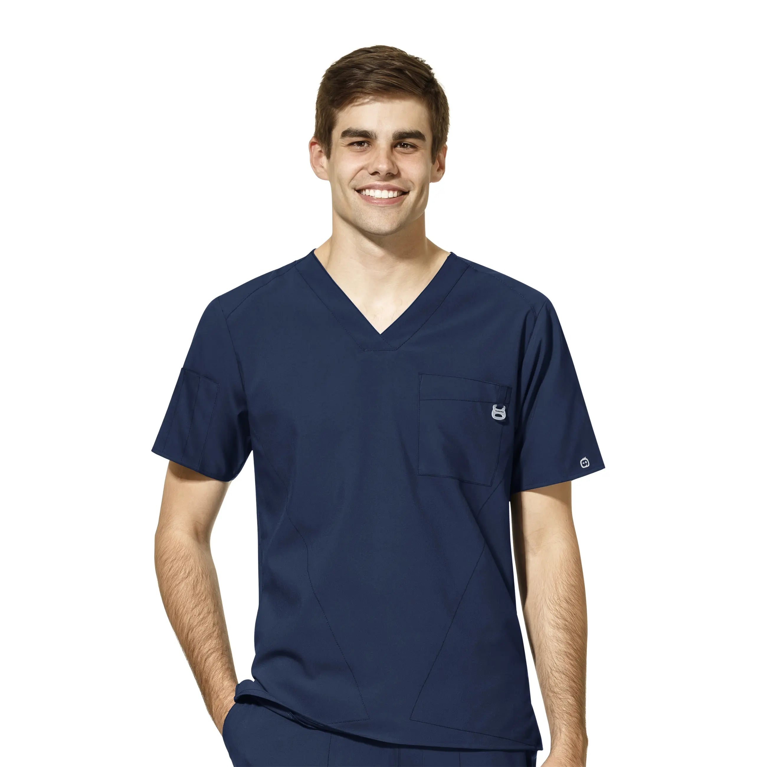 Lowest Prices Wink Men's W123 V-Neck Scrub Top - Navy
