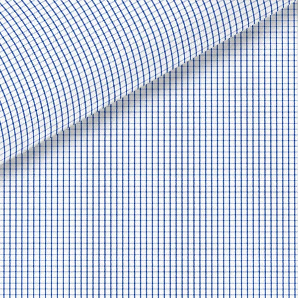 Overstock Clearance Blue Check Broadcloth Dress Shirt