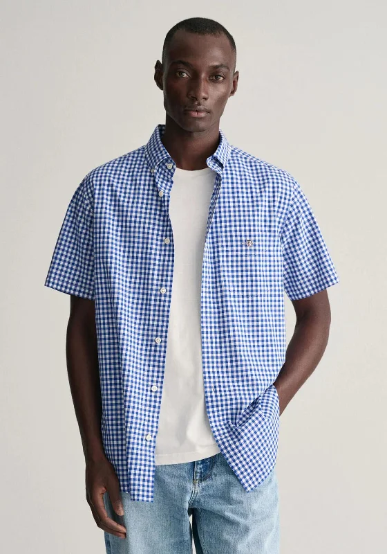 Stock Up and Save Gant Poplin Gingham Shirt, College Blue