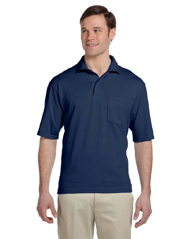 Jerzees 50/50 Jersey Knit Polo W/Pocket | J Navy