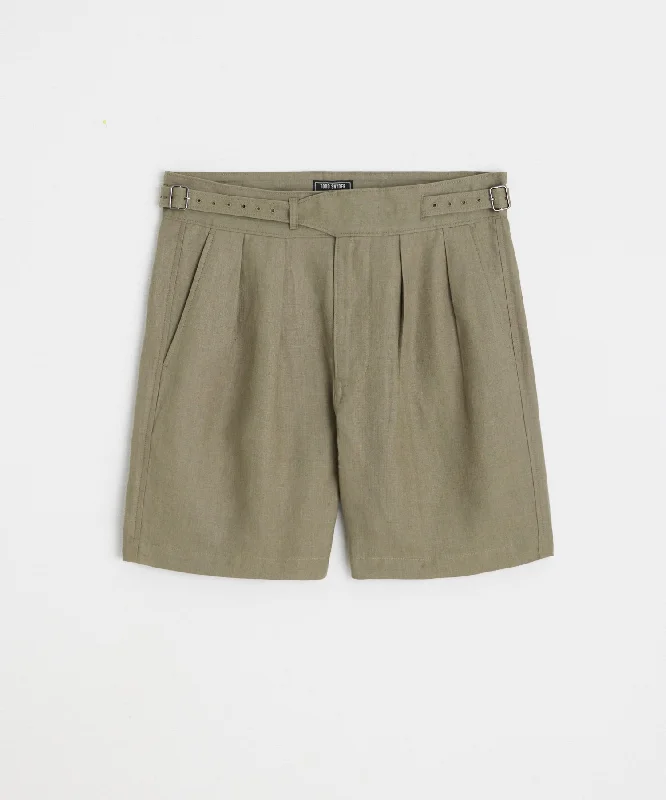 7" Irish Linen Gurkha Short in Faded Surplus