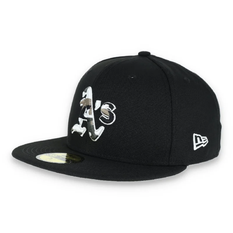 New Deal Oakland Athletics New Era 59Fifty Cap-BLACK/SNOW CAMO