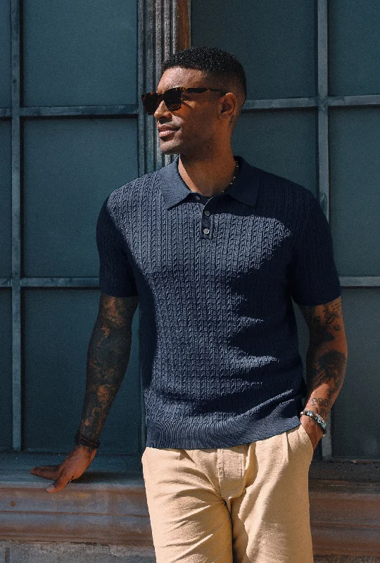 Clearance Sale Mens Knit Polo Shirt Short Sleeve Hollow Out Knit Shirt Texture Knitted Polo