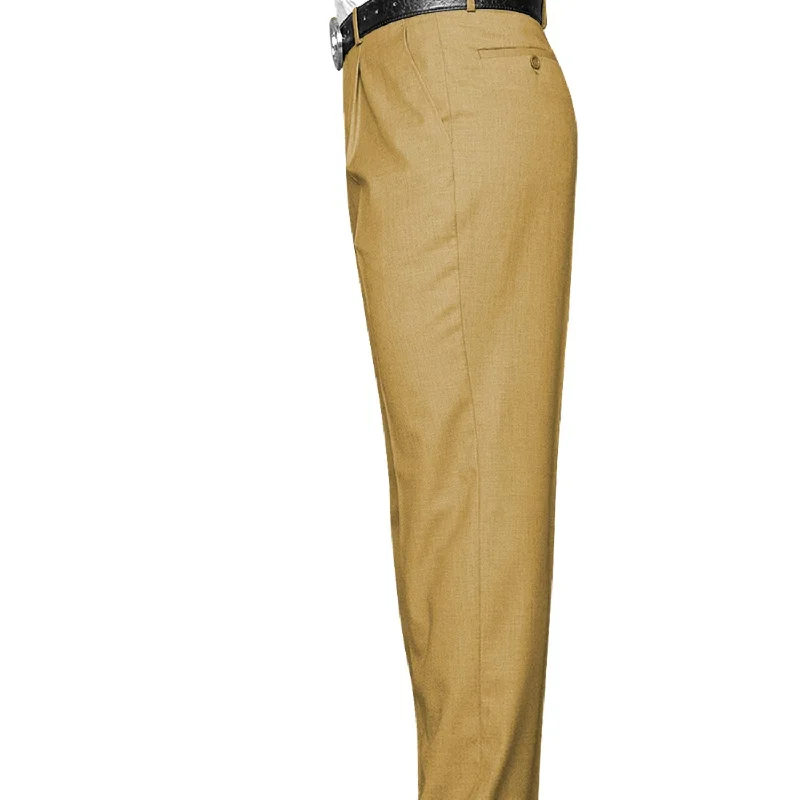 Dubhe Collection: Camel Pleated Wool Pants