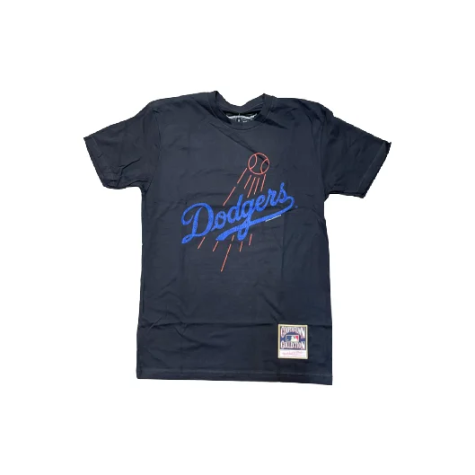 Online Only Mitchell & Ness Men's Under The Lights Los Angeles Dodgers Graphic Tee- Black