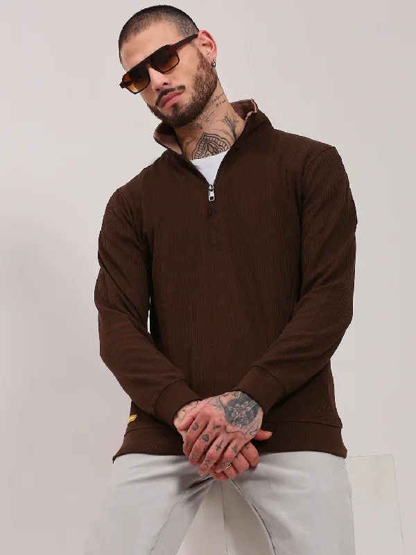 Referral Discount Men Brown Solid Sweater