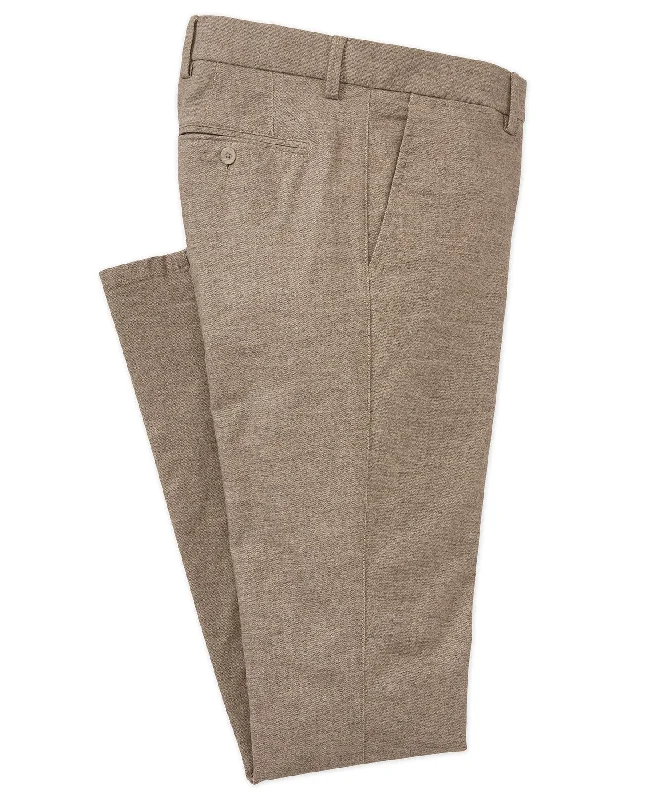 Weekend Flash Sale Wooly Melange Flannel Flat-Front Trouser
