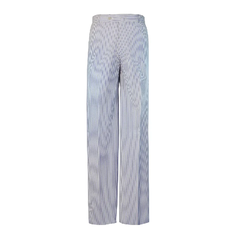 While Supplies Last Laguna Cotton Seersucker Trouser - Navy