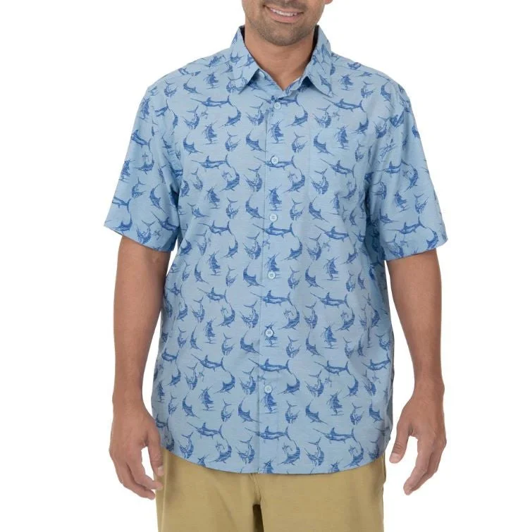 Blowout Deals Guy Harvey Short Sleeve Men's Woven Shirts Printed Fishing