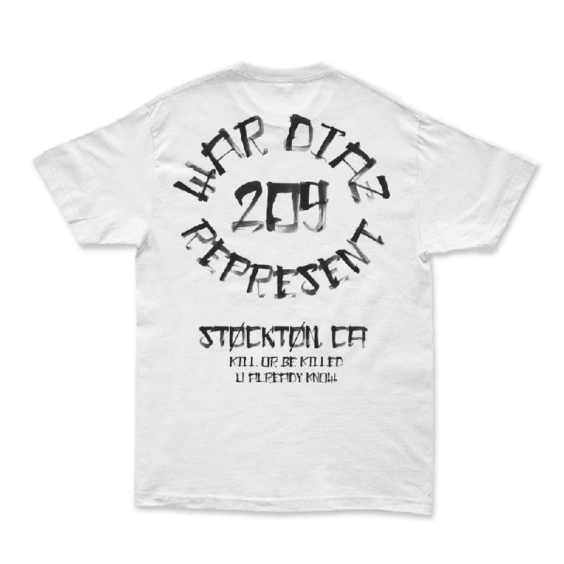 Weekend Savings Bonanza Nate Diaz Aug. 5th WAR DIAZ 209 Heavy Tee [WHITE] OFFICIAL PAUL VS. DIAZ MERCH